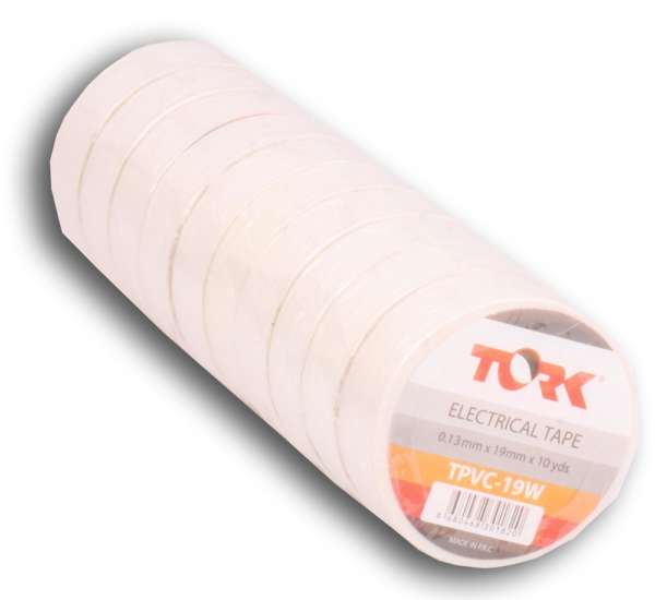 Torque 19Mm 10Mt White Electrical Tape