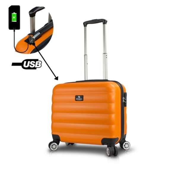 My Valice Smart Bag Colors Usb Charging Input Stewardess Pilot Boy Suitcase Orange (Mv4482)