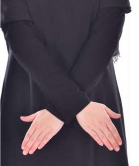 Hijab Black Düz Oversleeve